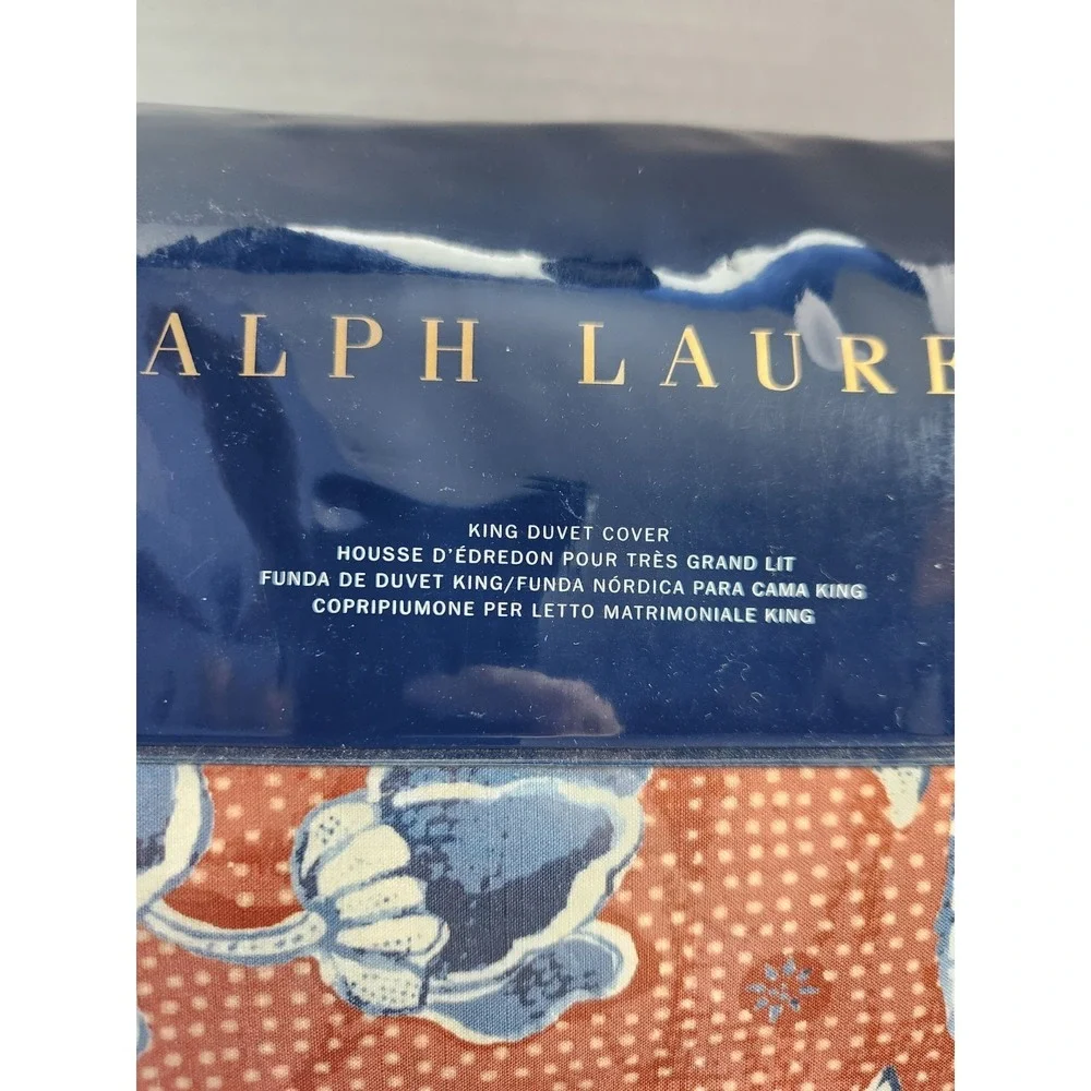 Ralph Lauren Duvet Cover King 108x96 Orange Mirabelle Floral Cotton Retired $425